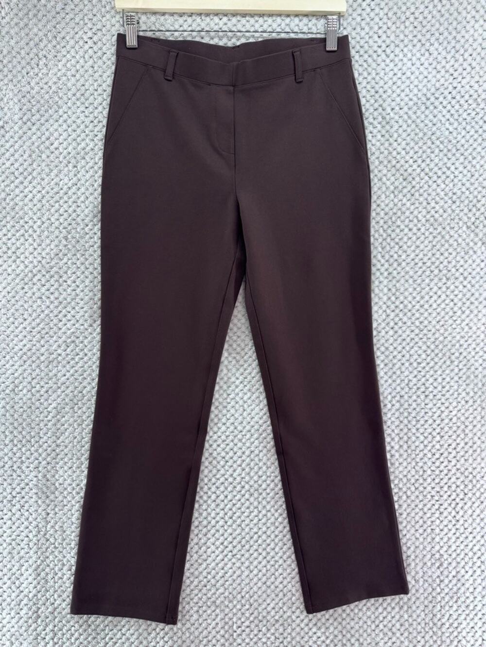 Quince Pants Womens MP Brown Ponte Stretch Pull On Mid Rise Straight Leg Casual